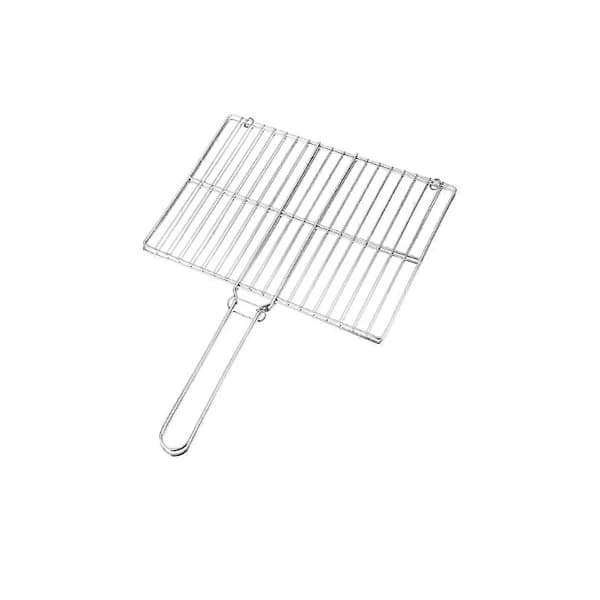 Flatt grillrist i rustfritt stål, sikker mathåndtering for BBQ Braai utendørs matlaging, 40 x 30 x 20 cm