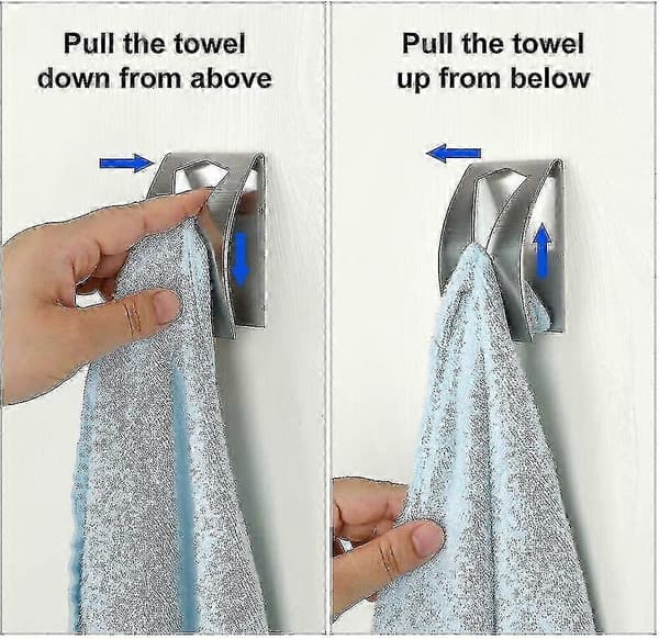 2-piece self-adhesive stainless steel towel hook for bathroom