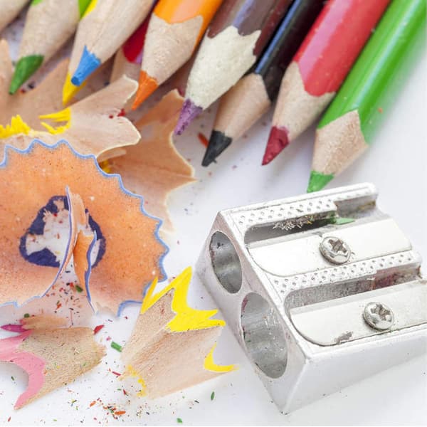 12-pack, Aluminum Pencil Sharpener with 2 Holes, Manual Bimetal D