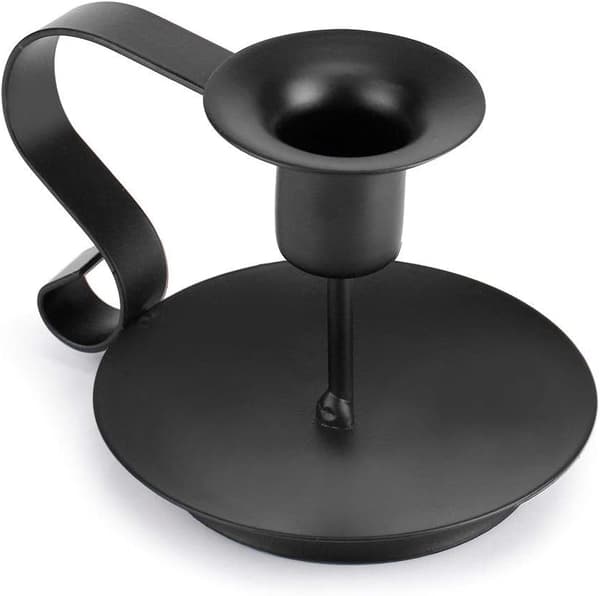 Candlesticks in black wrought iron, wrought iron candlesticks