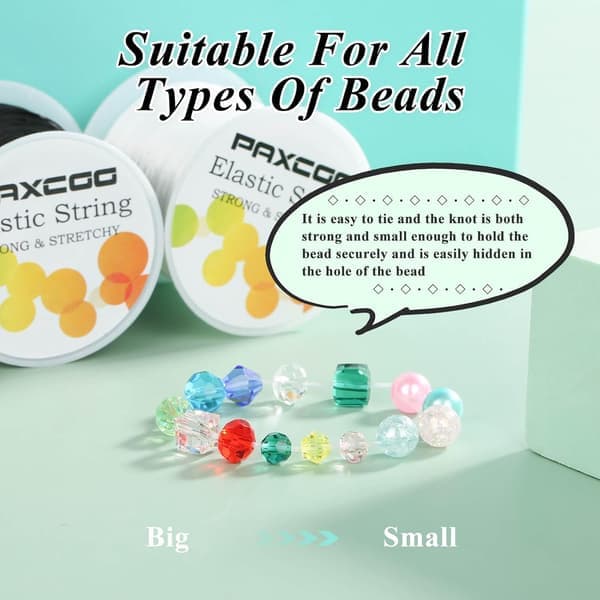 2 Rolls Elastic Thread for Bracelets, Stretchable Magic Elastic Thread Beading Wire Jewelry String for Bracelets, Necklaces, Clay Beads, Pon Parent White Parent White