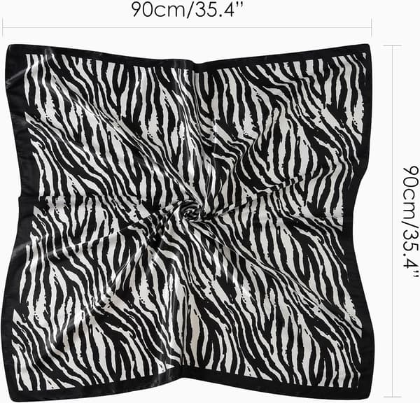 Firkantet skjerf for kvinner 35” Sateng Hodeplagg Emulering Silke Store Hårbånd Skjerf Tilbehør Mønstret Sebra - Zebra