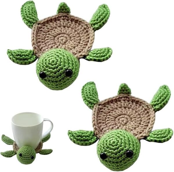 Glasbrikker - Runde - Glasbrikker til glas - Kaffe- og tebrikker - Gave - Skildpadde - Bæredygtig - Skridsikker ...