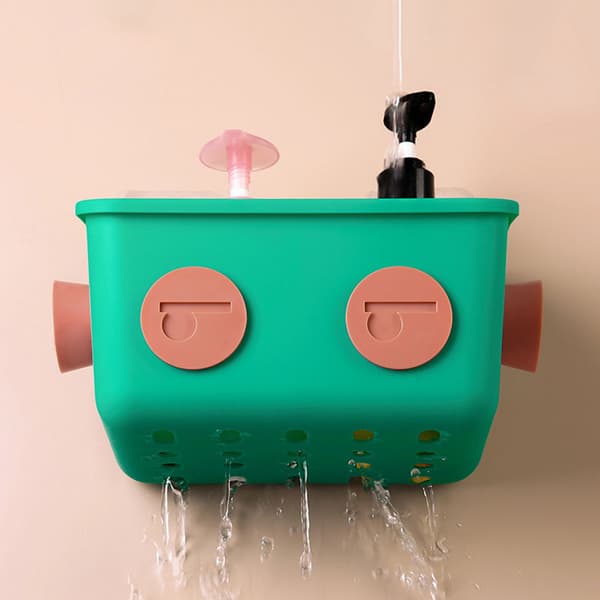 Hanging Storage Basket Dorm Bedside Sundries Holder with Drain Holes Stackable Organizer for Bathroom Kitchen Green Orange