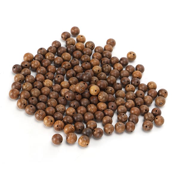 150 stk. kuleavstandsstykker i tre, runde hull, spredte perler, tilbehør til DIY-smykker, dekorasjon, 10 mm