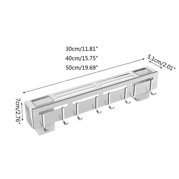 Kitchen Utensil Holder and Tool Holder Kitchen Organizer Knife Chopstick Holder for Wall Kitchen Accessories Props Silver L Silver L