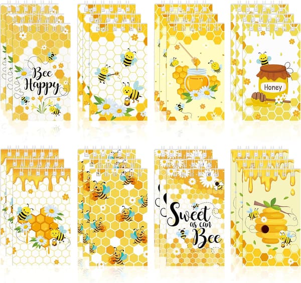24 stk. mini-bi-notesbøger i bulk spiral-lomme-notesblokke -