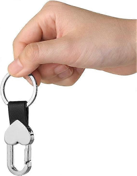 Herr Læder Nøglering Bil Nøglekæde Ring Sort Bil Smart Nøglering Nøgleholder Nøgleetui Klips på Bæltestropper til Kvinder