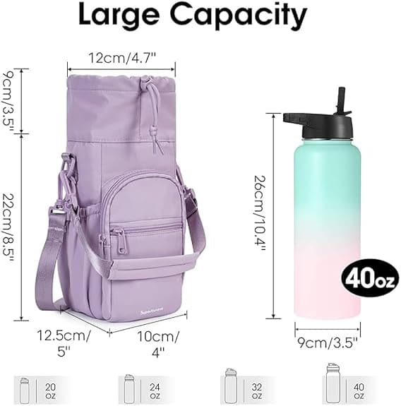 Vattenflaskor Crossbody-väskor, utomhus axelväska, portabel vattenflaska väska med stor kapacitet