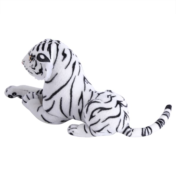 Artificial Tiger Plush Toy Realistic Large Feline White Soft Stuffed Animal Pillow
