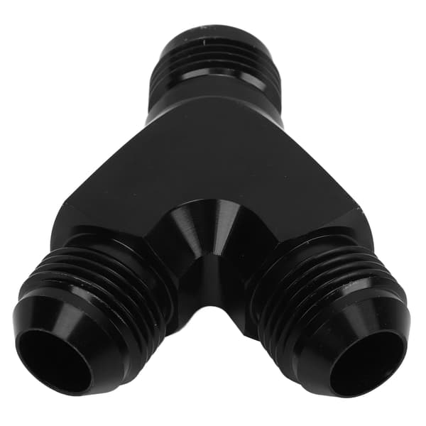 Coupling Union Fitting Splitter Black Anodized Coating Leakproof Y-Adapter Universal for Fuel Hose 10AN