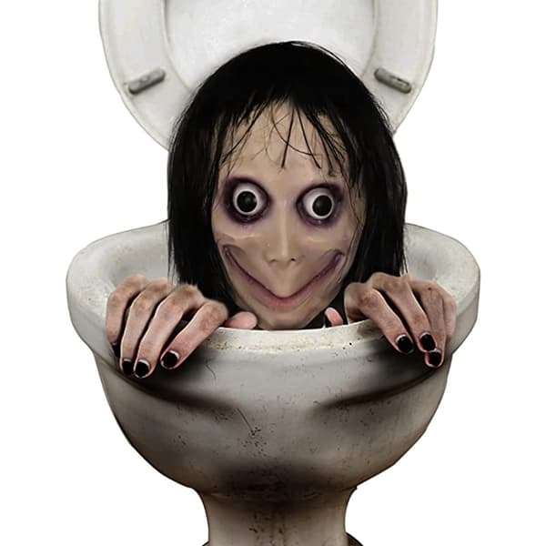 Halloween Creepy Mask Handgjord Latex Läskig Skräck Ond Gummimask för Kostym