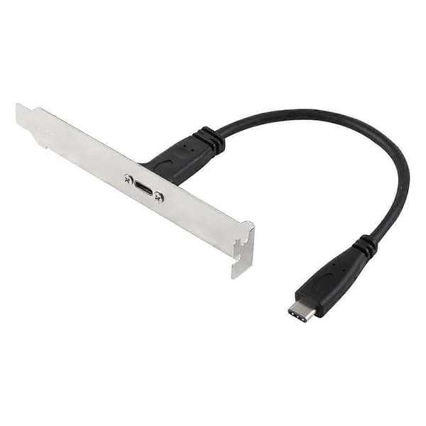 20 cm panelmonteringsbrakett Header USB-C / Type-C hunn til hann forlengelseskabel