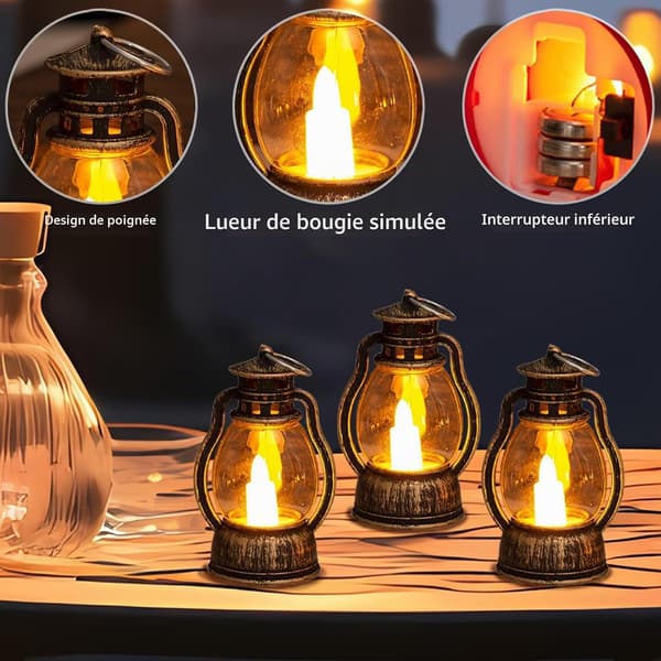 8-pak mini LED-blinkende lanterner, mini LED-udendørslanterner til Halloween, Ramadan, bryllup, borddekoration
