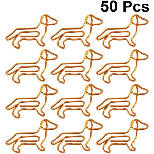 50 stk. binders Dyre-dachshundformede bokmerker (oransje)