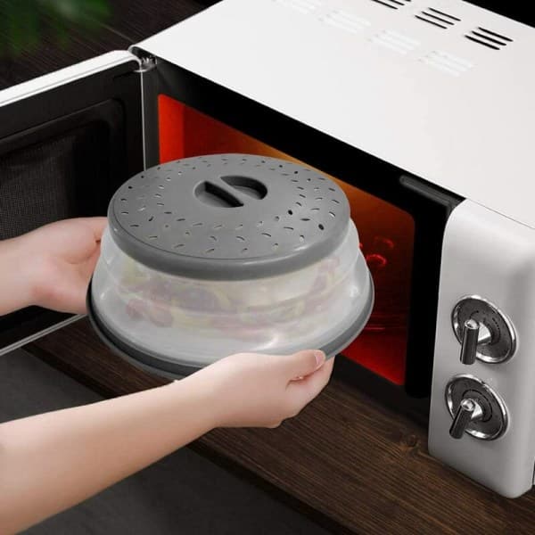 Microwave Plate Cover Collapsible Lid with Hook (Green)