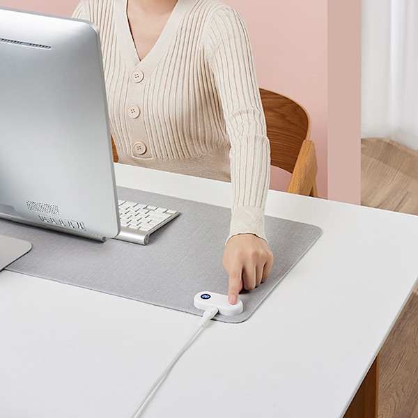80*33cm Heating Desk Pads for Mouse Fast Heating Waterproof Mouse Pad for Home Study Office Grey Grey