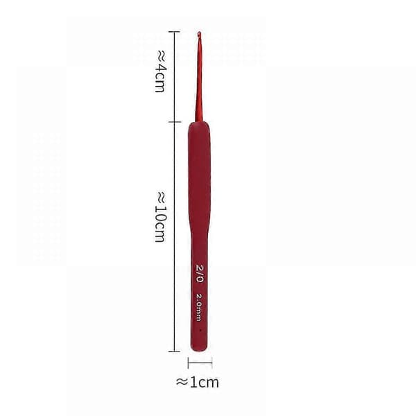 Tulip Etimo Red Crochet Hook with Comfortable Grip, Smooth Hook Tip, Easy Grip, 15 Sizes (3.5) 1-pack