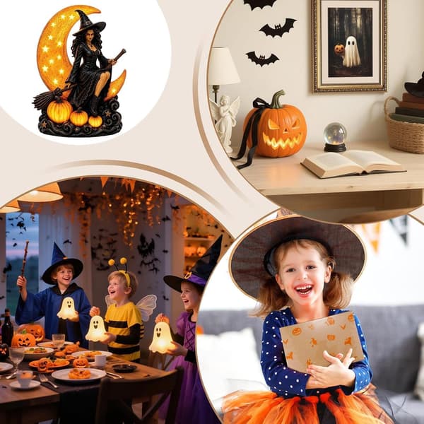 Halloween borddekoration stikkontaktdrevet belyst -