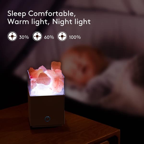 Hvid projektor saltlampe natlampe 2 i 1