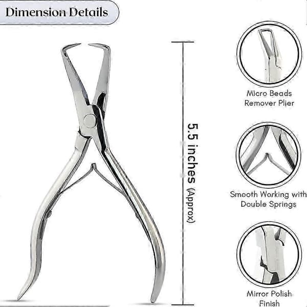 Professional Hair Extension Tools Microlink Bead Remover Pliers for Hair Extensions Removal - Ring Be Silver Silver