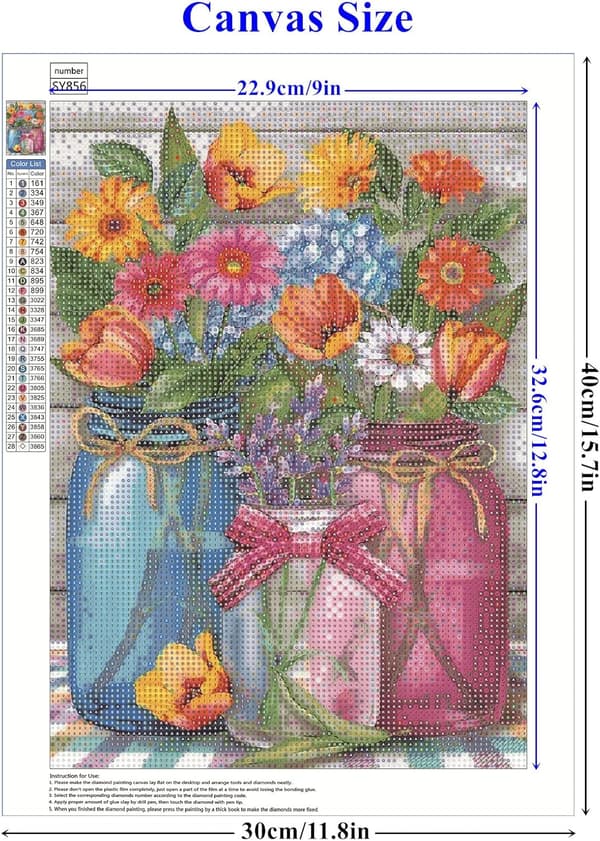 Komplet Diamantbroderi-kit til Begyndere, 40 x 30cm Rund 5D