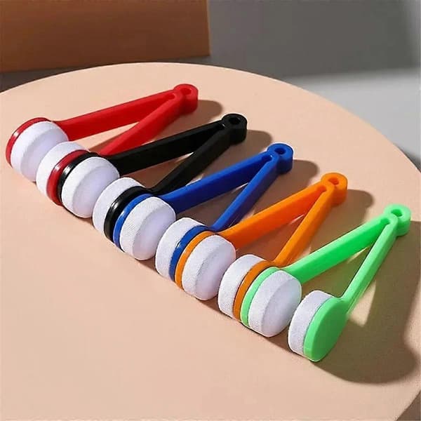 New Double-Sided Glasses Brush, Soft Microfiber Glasses Cleaner, Glasses Cleaning Brush, Drying Tool Green