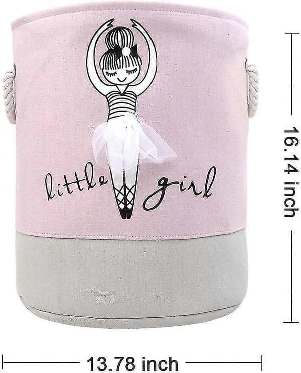 Round Laundry Hamper Large Storage Basket for Nursery with Handles Foldable Canvas Fabric Storage