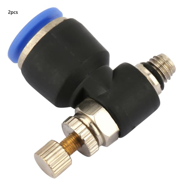 2 stk. rør luftstrømhastighetsregulator rør pneumatisk monteringsregulatorventil (SL6-M5)
