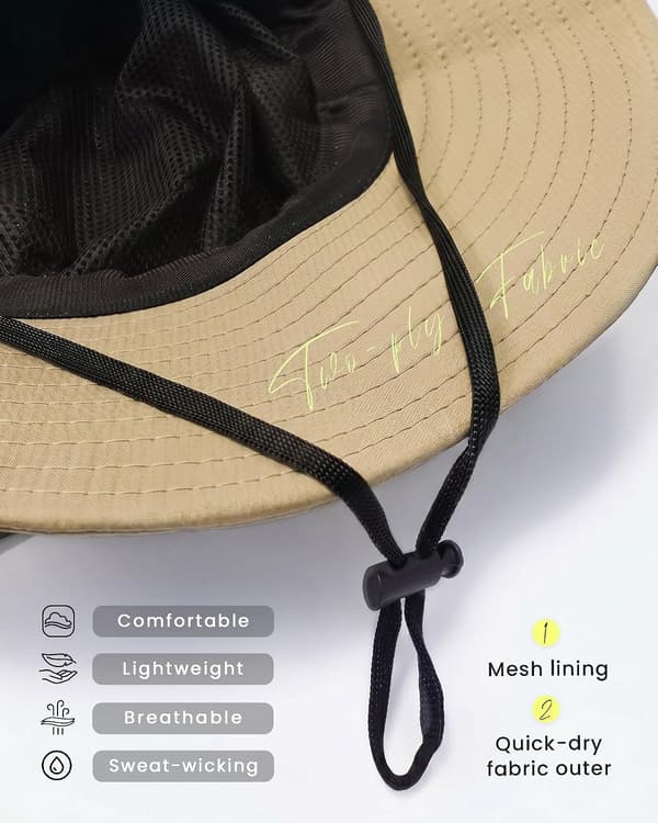 Safarihat til kvinder Udendørs vandrehatte Solhatte Fiskeri Havearbejde Lys Khaki Light Khaki