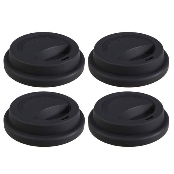 Ersättningslock Kopplock, 4 st Silikon Kaffemugglock Återanvändbara Resekoppslock Kaffekoppslock