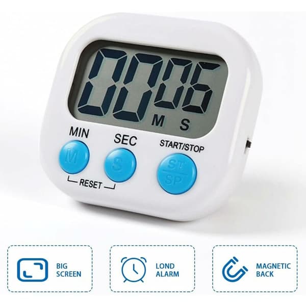 Magnetisk køkkentimer med stort LCD-display Timer til madlavning Studie Høj alarm og nedtællingstimer T-Audace