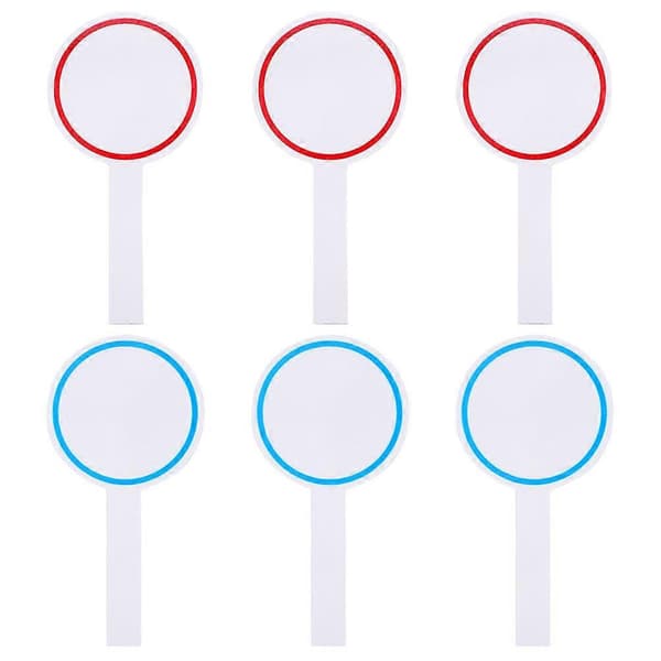 6 Pcs Blank Scoreboard Handheld Scoreboard Whiteboard with Wipe Off Response Paddle Single-Sided Paddle