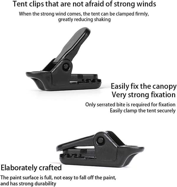 Tent Clip Removable Professional 5mm Hole Hanging Awning Clip Camping Hiking Mountaineering Backpack Tool Hook