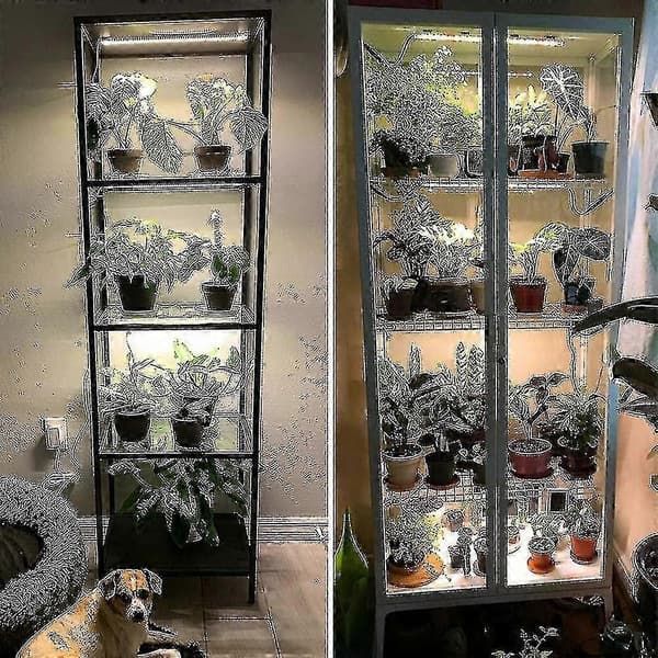LED-vækstlysstrimler til indendørs planter, fuldspektret sollys 42-288 LED-vækstlampe med automatisk timer til hylder hydroponisk sukkulent