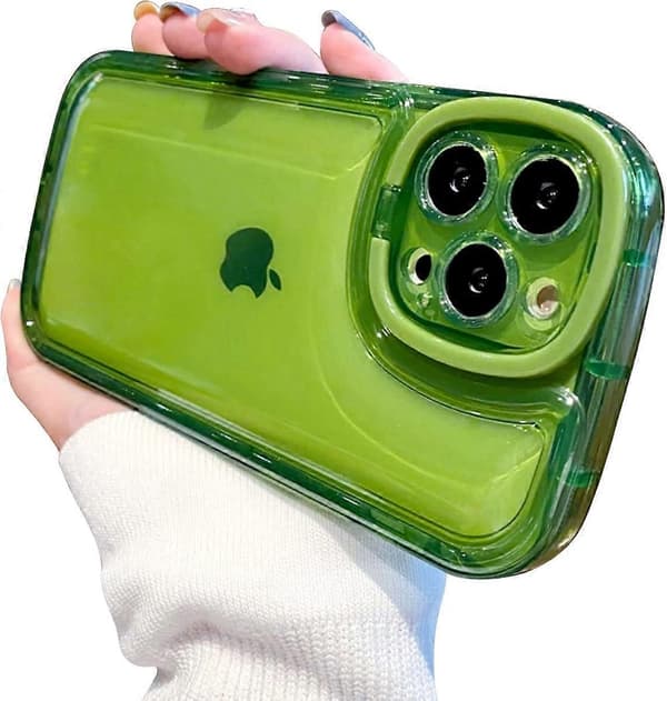 Ownest Compatible with iPhone 13 Pro Max Case with Clear Stand Creative Protective Design Case with Camera Holder for TPU Slim Shockproof Cool Pho