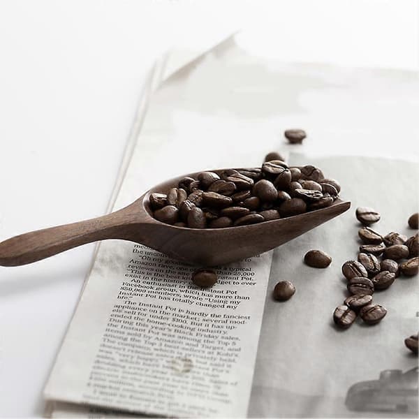 Sort valnød massivt træ gravende kaffebønneske te-ske træske trækaffeske