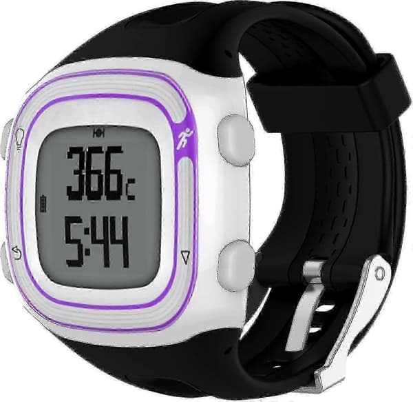 Silikone erstatningsrem til Garmin Forerunner 10/15 - Sort stor rem [DB]