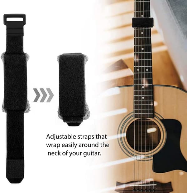 2 st Justerbara Gitarrsträngsdämpare, Ljudreducerande Dämpare Universal Gitarr, Greppbrädesdämpande Remmar, Musikaliska Tillbehör