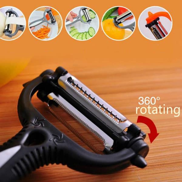Peeler Multifunctional 360 Degree Rotating Kitchen Tool Vegetable Fruit Potato Carrot Peeler Black Schwarz
