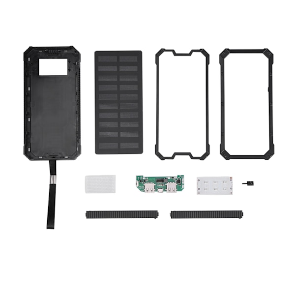 Bærbar 20000mAh Hurtigopladning Dobbelt USB Polar Mobil Power Bank Case DIY Kit Sort