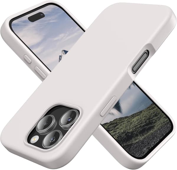Silicone Case Compatible with iPhone 16 Pro, Soft Ultra-Thin Protective Shockproof Liquid Silicone Phone Case, 6.1 \" White
