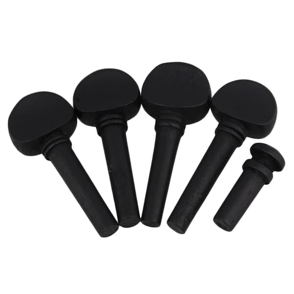 Black Wooden Tuned Black 1/2 Violin Tuning Pegs with Tailpiece-26