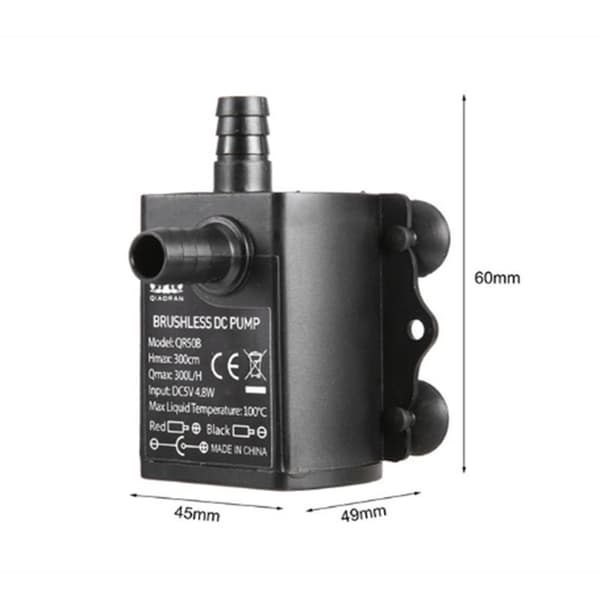 DC12V 5W Ultratyst Mini Borstlös Vattenpump Vattentät Nedsänkbar Fontän