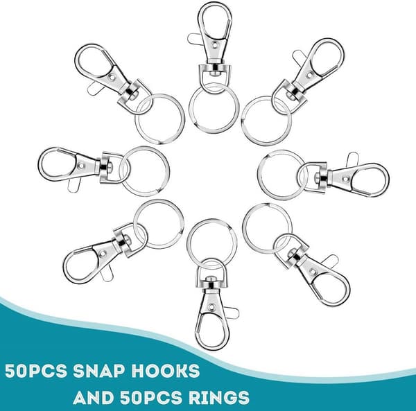 50 pcs Rotating Keychains, Carabiner Keychain, Key Rings, Lob