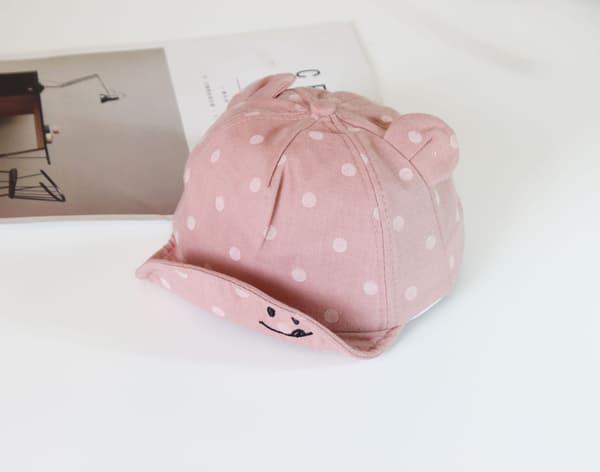 Bomulls babyhatt (rosa, hattomkrets ca 46-48 cm) 1-2 år