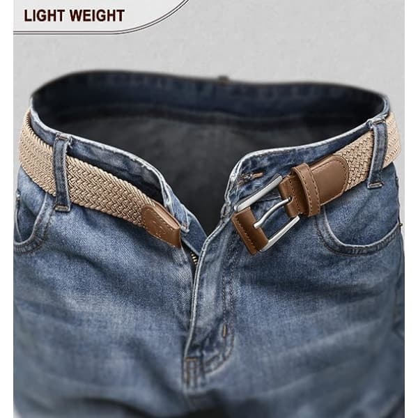 Bælte, afslappet flettet vævet golfbælte til mænd og kvinder jeans