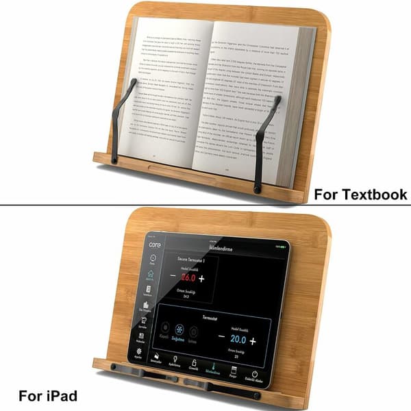 Foldable Bamboo Cookbook and One-piece Desktop Reading Shelf - 34 24cm