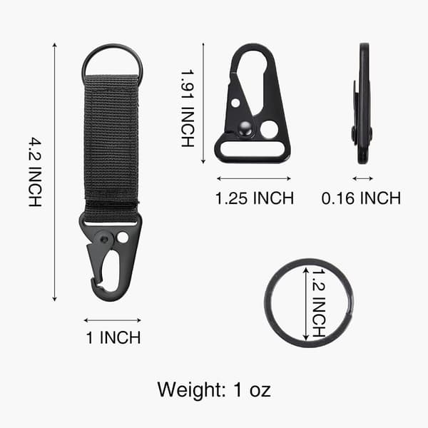 2 stk. Nylon Hurtigkarabinkrok, Multifunksjonell Taktisk Hanske