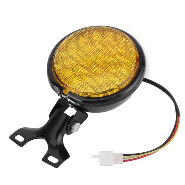 LED Headlight High/Low Beam Yellow Lens Waterproof LED Headlight Universal for 12V Motorcycle